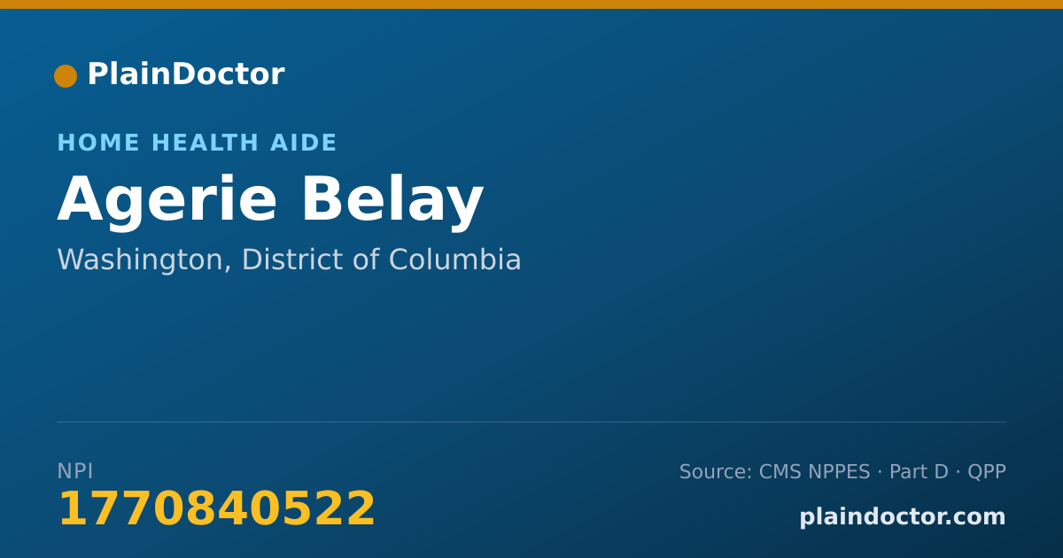 Shareable card for Agerie Belay - Home Health Aide, Washington, DC