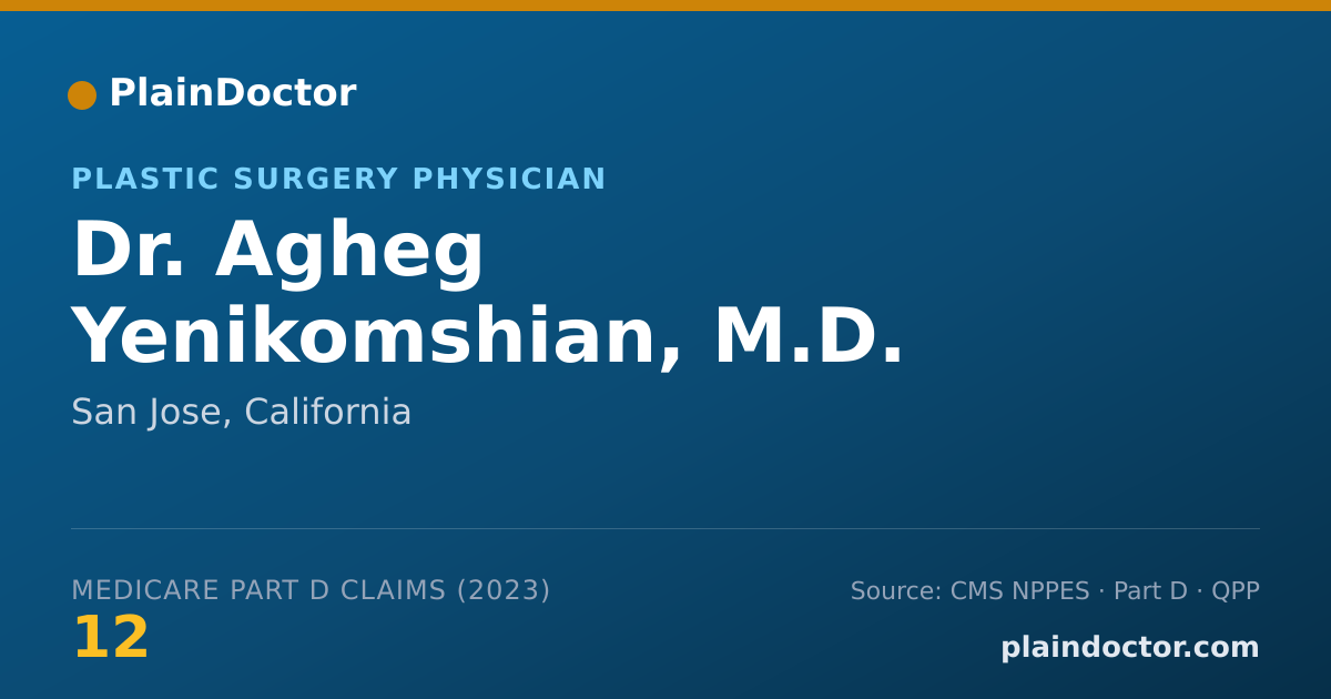 Shareable card for Agheg Yenikomshian, M.D. - Plastic Surgery Physician, San Jose, CA