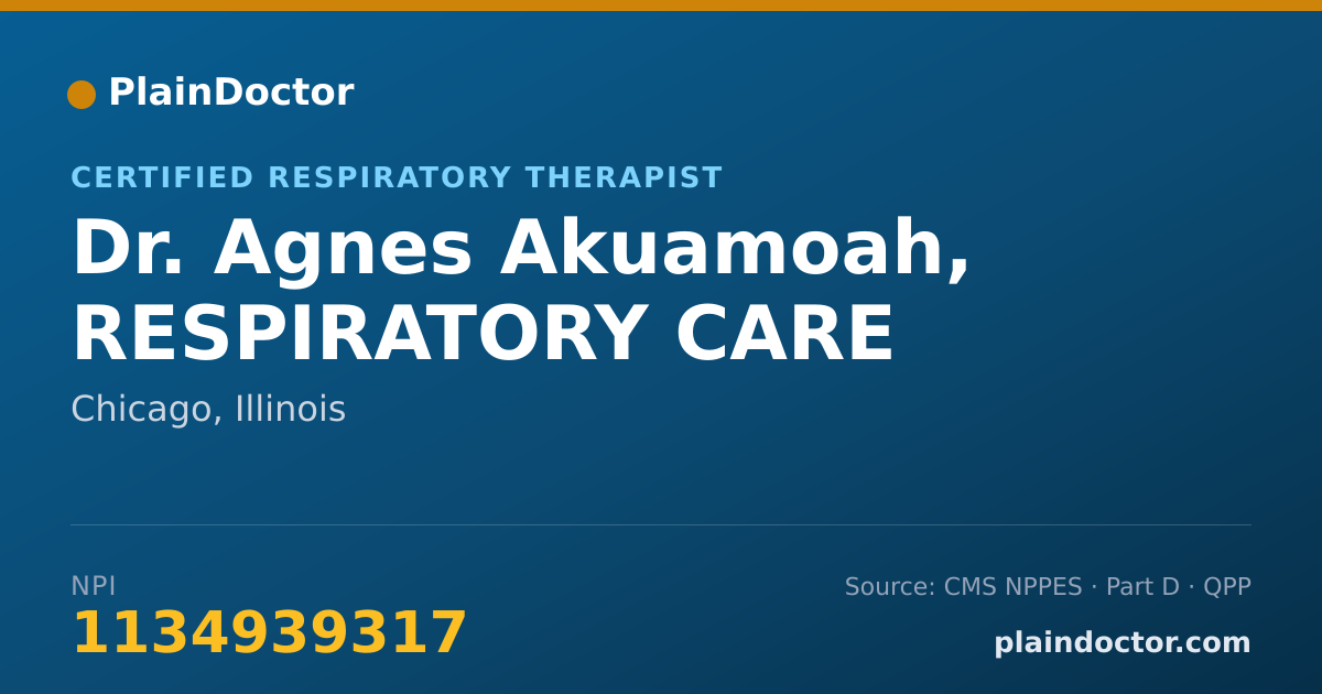 Shareable card for Agnes Akuamoah, RESPIRATORY CARE - Certified Respiratory Therapist, Chicago, IL