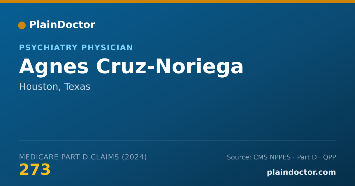 Shareable card for Agnes Cruz-Noriega - Psychiatry Physician, Houston, TX