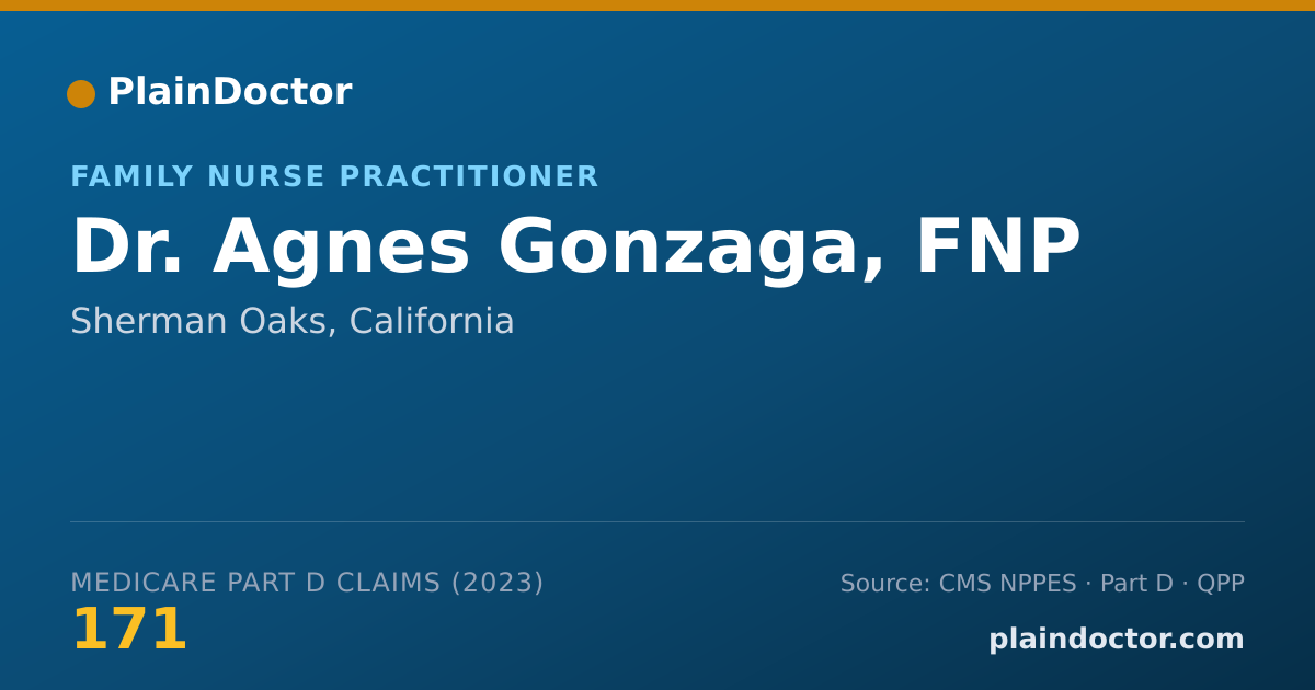 Shareable card for Agnes Gonzaga, FNP - Family Nurse Practitioner, Sherman Oaks, CA
