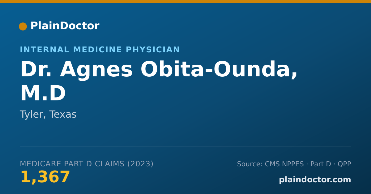 Shareable card for Agnes Obita-Ounda, M.D - Internal Medicine Physician, Tyler, TX