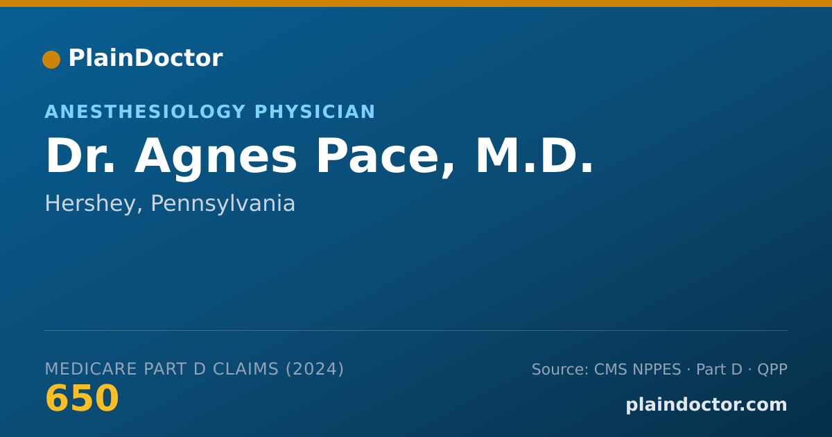 Shareable card for Agnes Pace, M.D. - Pain Medicine (Anesthesiology) Physician, Hershey, PA