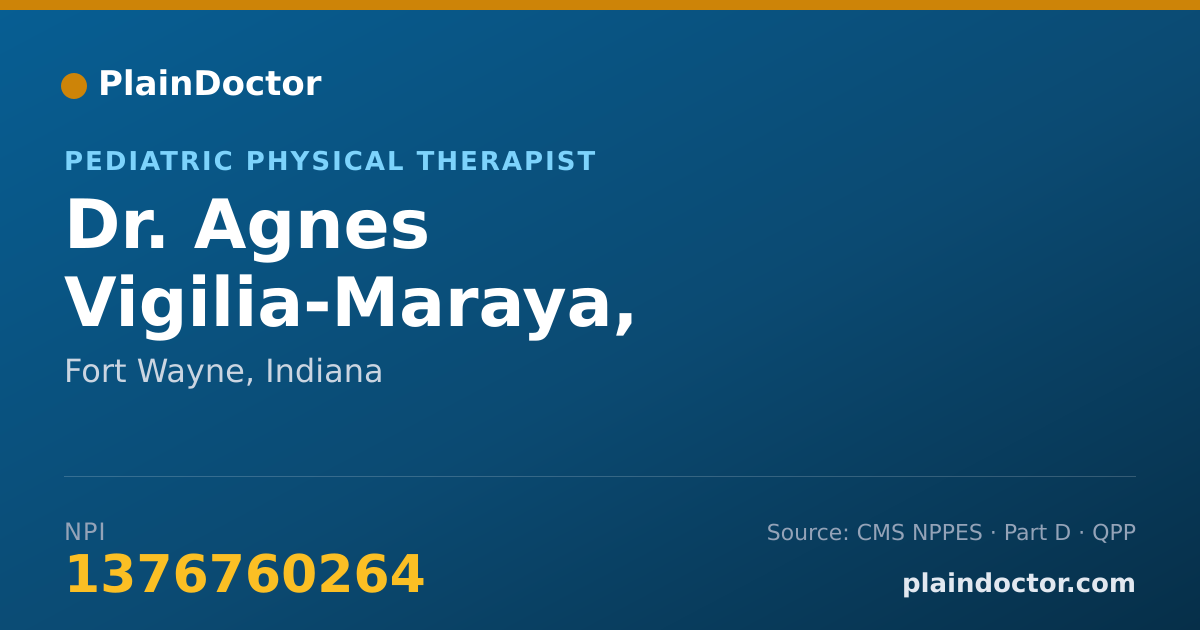 Shareable card for Agnes Vigilia-Maraya, PHYSICAL THERAPIST - Pediatric Physical Therapist, Fort Wayne, IN