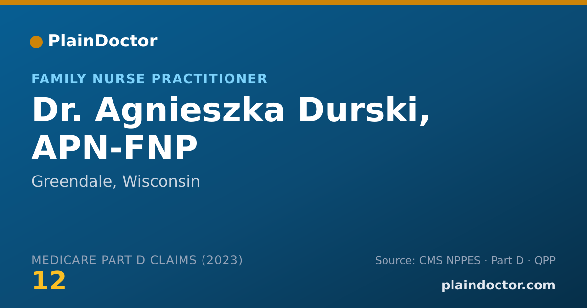 Shareable card for Agnieszka Durski, APN-FNP - Family Nurse Practitioner, Greendale, WI