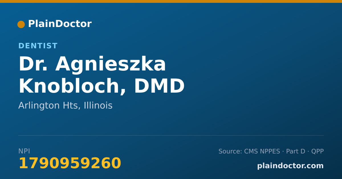 Shareable card for Agnieszka Knobloch, DMD - Dentist, Arlington Hts, IL
