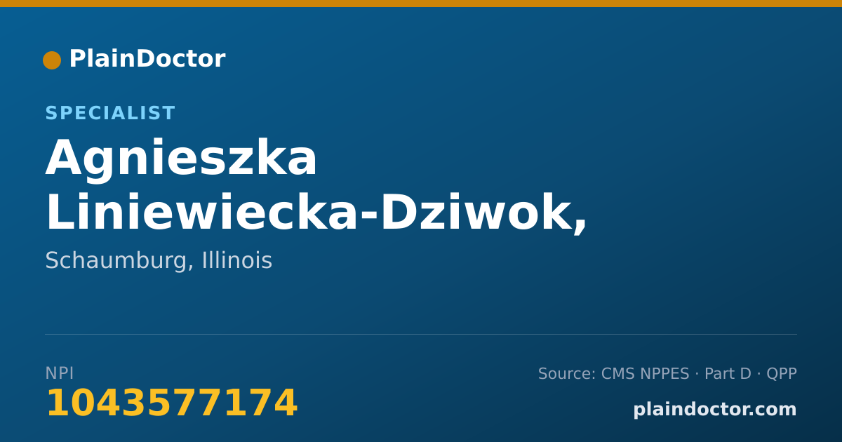 Shareable card for Agnieszka Liniewiecka-Dziwok, LCPC - Specialist, Schaumburg, IL
