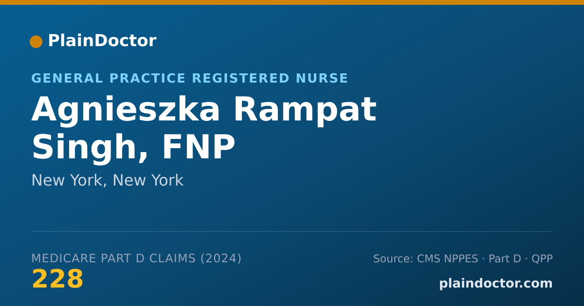 Shareable card for Agnieszka Rampat Singh, FNP - General Practice Registered Nurse, New York, NY