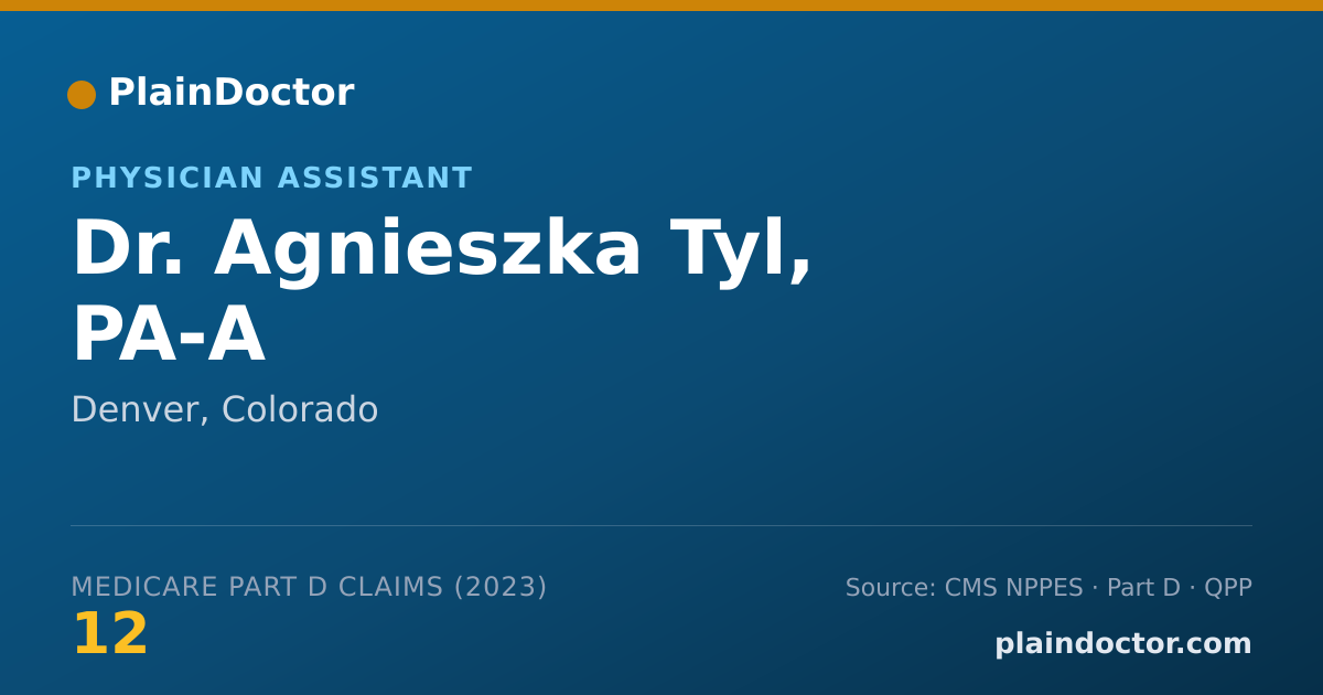 Shareable card for Agnieszka Tyl, PA-A - Physician Assistant, Denver, CO