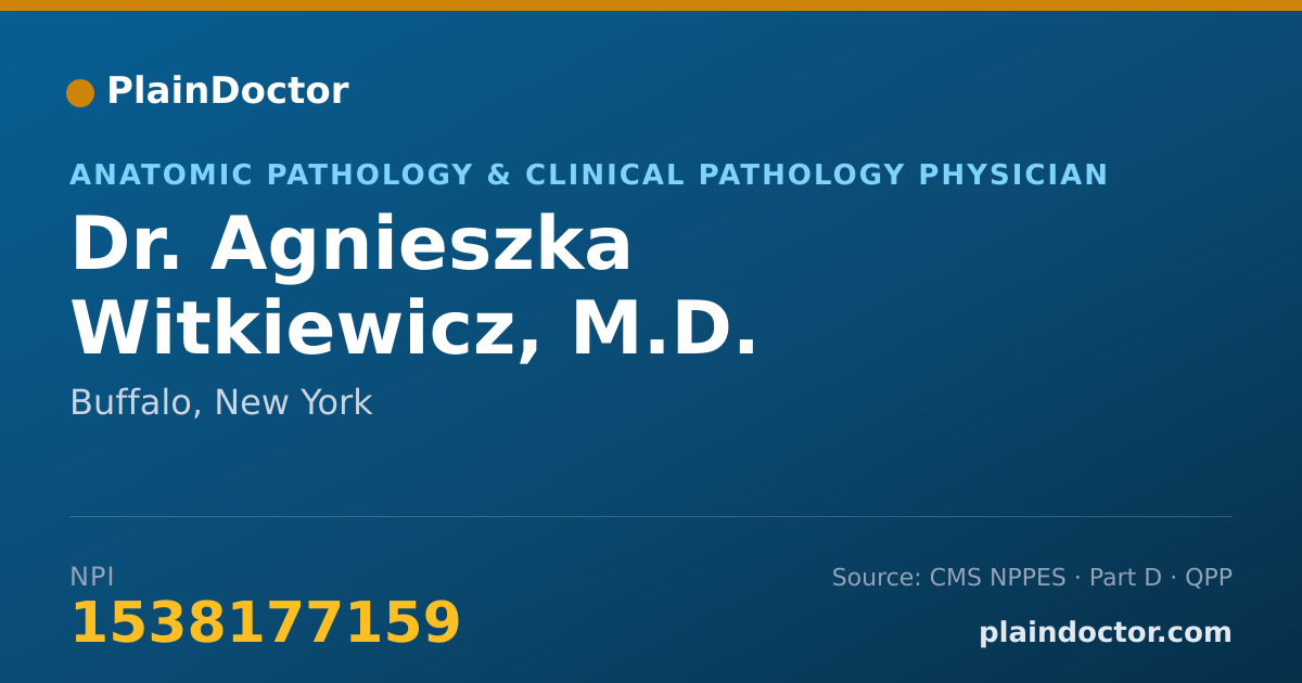 Shareable card for Agnieszka Witkiewicz, M.D. - Anatomic Pathology & Clinical Pathology Physician, Buffalo, NY