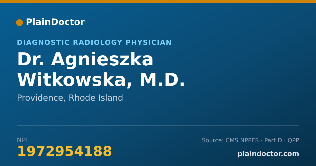 Shareable card for Agnieszka Witkowska, M.D. - Diagnostic Radiology Physician, Providence, RI