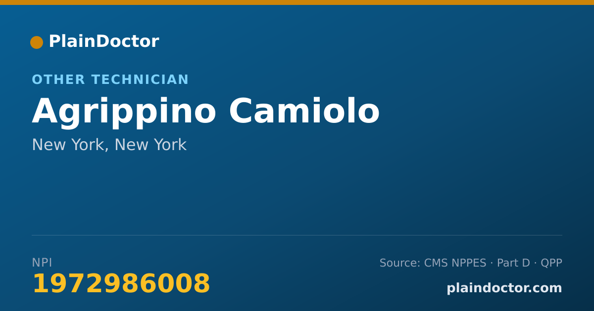 Shareable card for Agrippino Camiolo - Other Technician, New York, NY