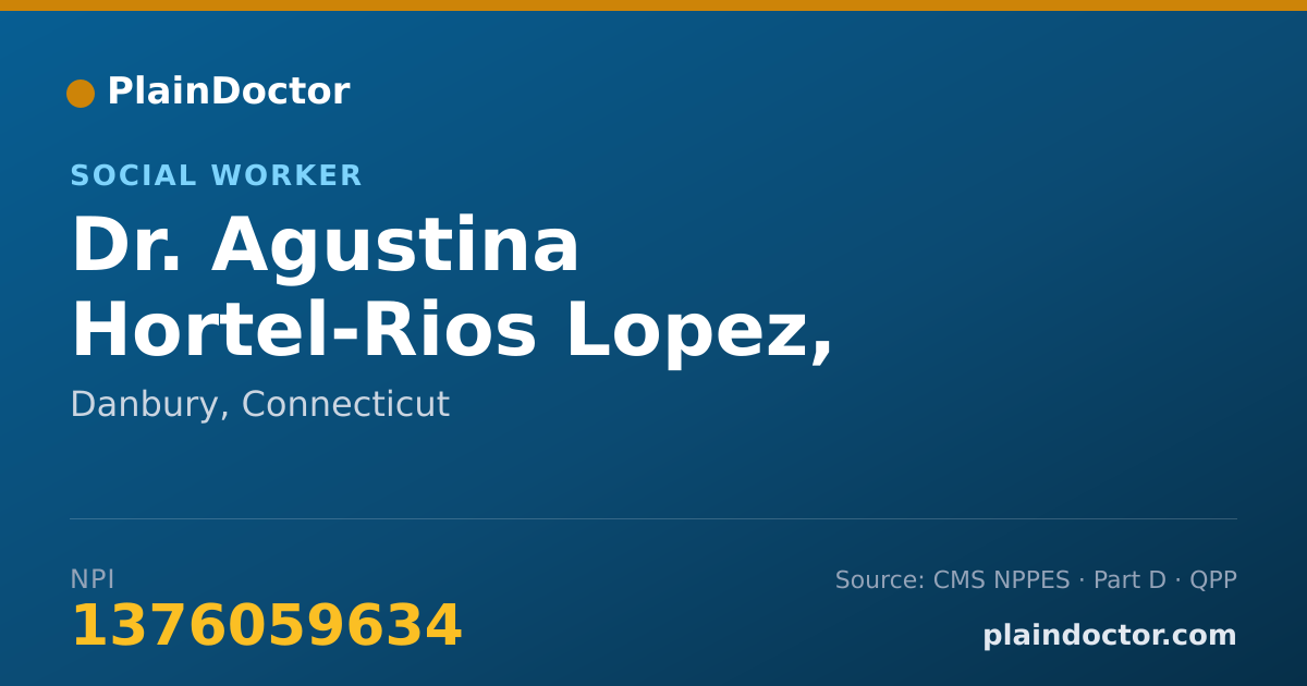 Shareable card for Agustina Hortel-Rios Lopez, LMSW - Social Worker, Danbury, CT