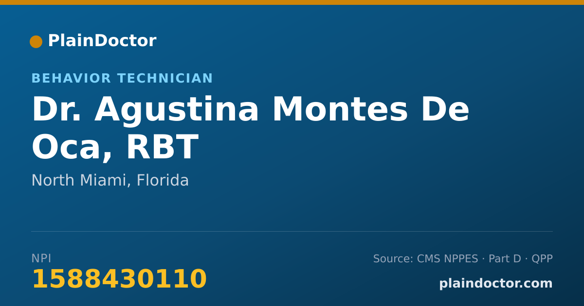 Shareable card for Agustina Montes De Oca, RBT - Behavior Technician, North Miami, FL