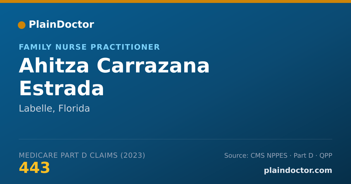 Shareable card for Ahitza Carrazana Estrada - Family Nurse Practitioner, Labelle, FL