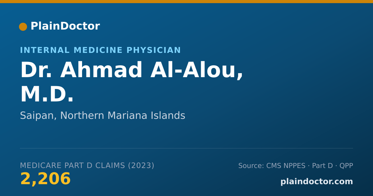 Shareable card for Ahmad Al-Alou, M.D. - Internal Medicine Physician, Saipan, MP