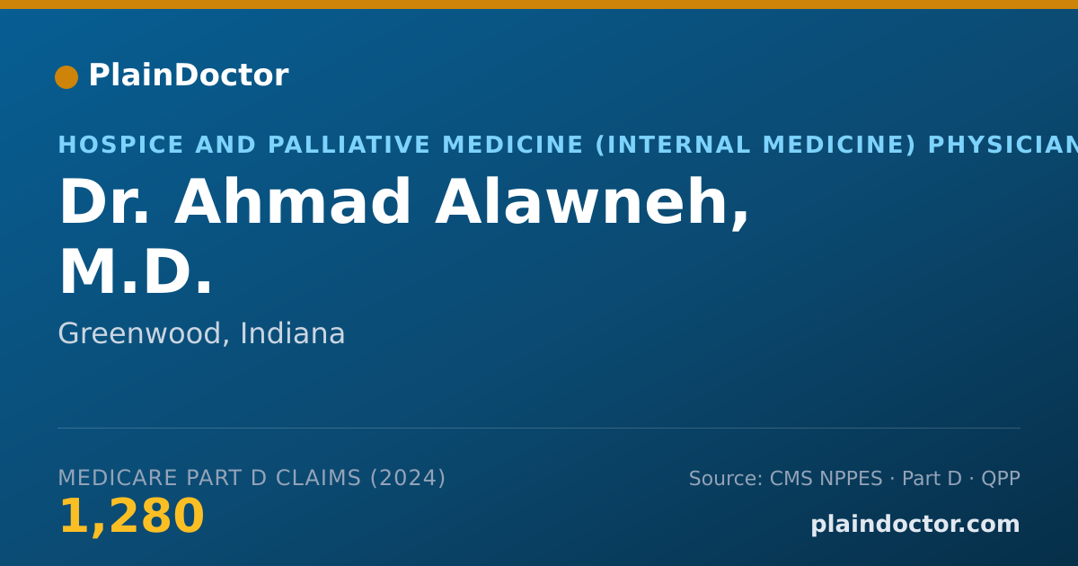 Shareable card for Ahmad Alawneh, M.D. - Hospice and Palliative Medicine (Internal Medicine) Physician, Greenwood, IN