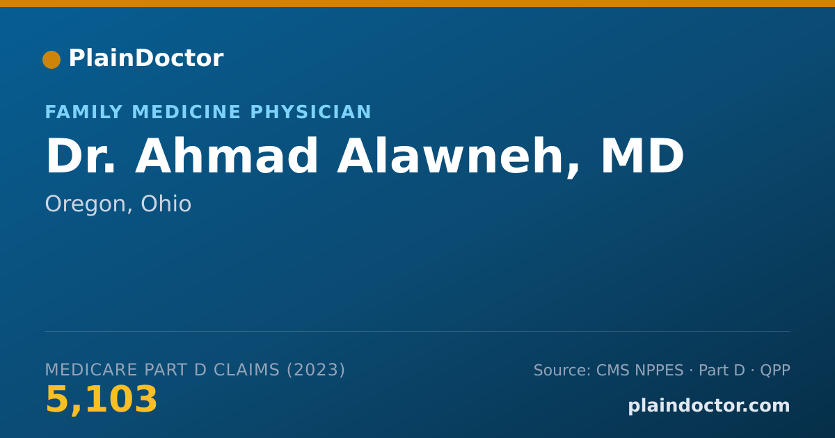 Shareable card for Ahmad Alawneh, MD - Family Medicine Physician, Oregon, OH