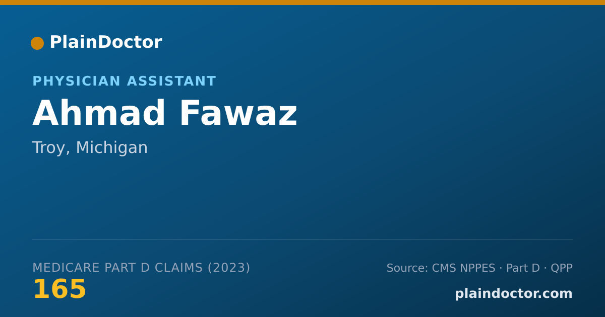Shareable card for Ahmad Fawaz - Physician Assistant, Troy, MI