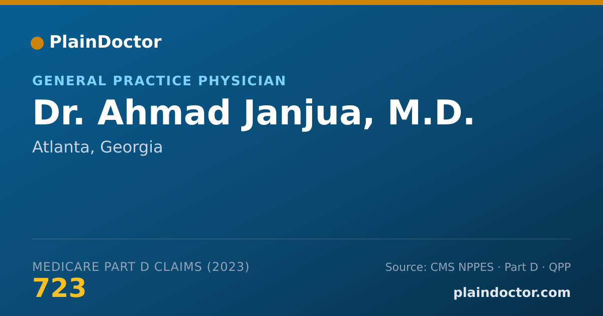 Shareable card for Ahmad Janjua, M.D. - General Practice Physician, Atlanta, GA