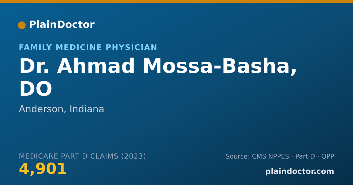 Shareable card for Ahmad Mossa-Basha, DO - Family Medicine Physician, Anderson, IN
