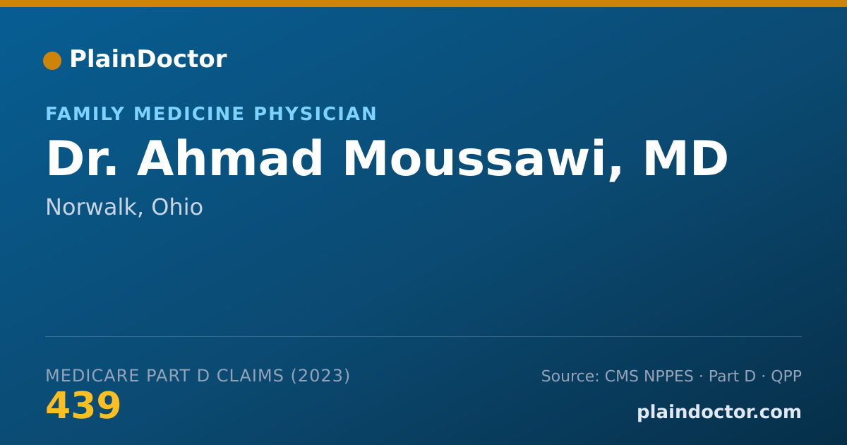 Shareable card for Ahmad Moussawi, MD - Family Medicine Physician, Norwalk, OH