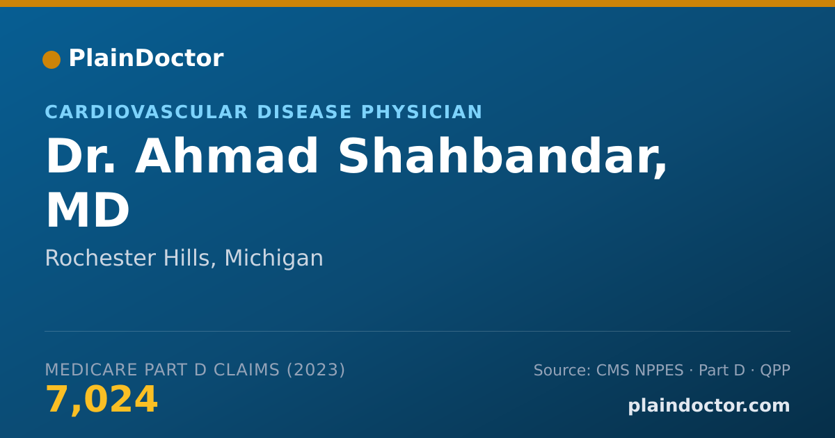 Shareable card for Ahmad Shahbandar, MD - Cardiovascular Disease Physician, Rochester Hills, MI