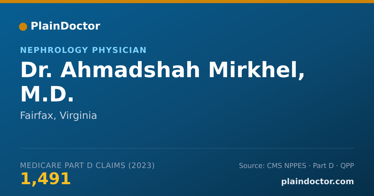 Shareable card for Ahmadshah Mirkhel, M.D. - Nephrology Physician, Fairfax, VA