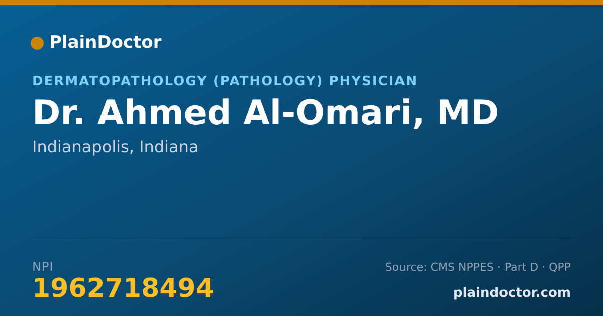 Shareable card for Ahmed Al-Omari, MD - Dermatopathology (Pathology) Physician, Indianapolis, IN