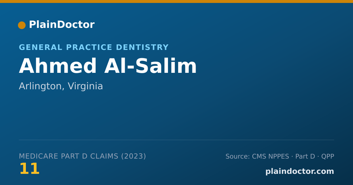 Shareable card for Ahmed Al-Salim - General Practice Dentistry, Arlington, VA