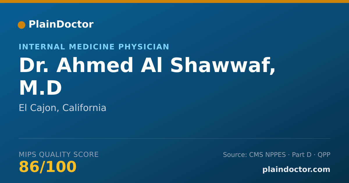 Shareable card for Ahmed Al Shawwaf, M.D - Internal Medicine Physician, El Cajon, CA