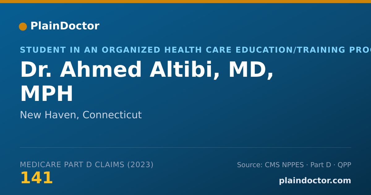 Shareable card for Ahmed Altibi, MD, MPH - Student in an Organized Health Care Education/Training Program, New Haven, CT