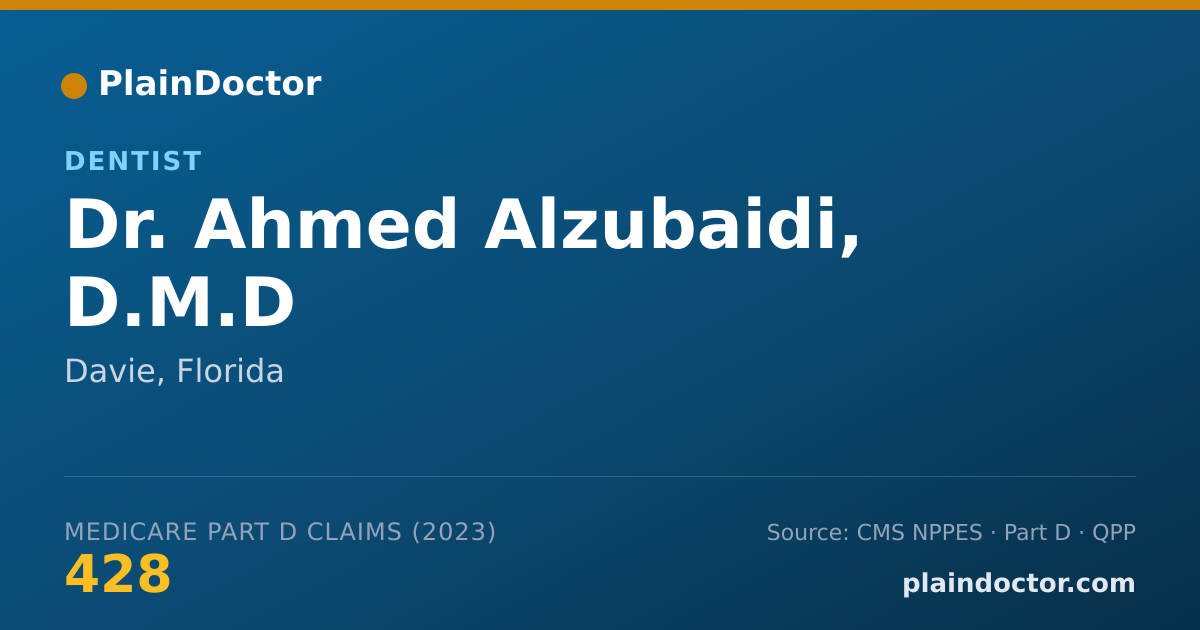 Shareable card for Ahmed Alzubaidi, D.M.D - Dentist, Davie, FL