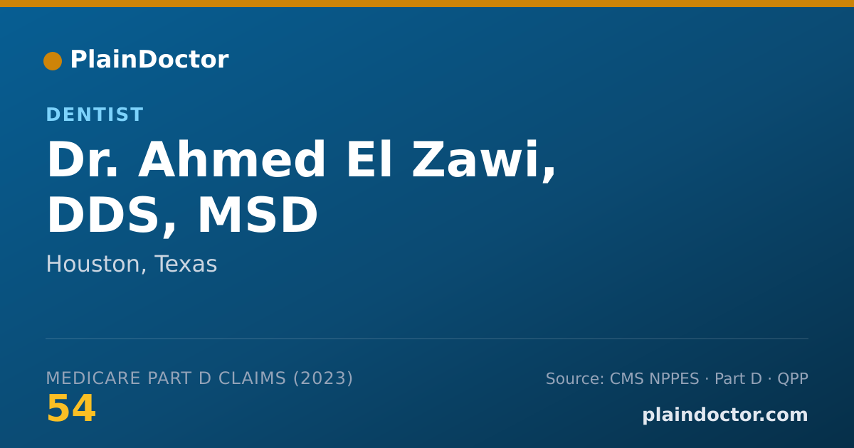 Shareable card for Ahmed El Zawi, DDS, MSD - Dentist, Houston, TX