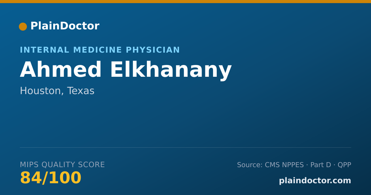 Shareable card for Ahmed Elkhanany - Internal Medicine Physician, Houston, TX
