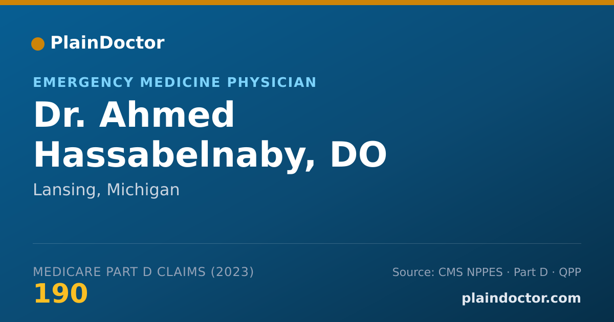 Shareable card for Ahmed Hassabelnaby, DO - Emergency Medicine Physician, Lansing, MI