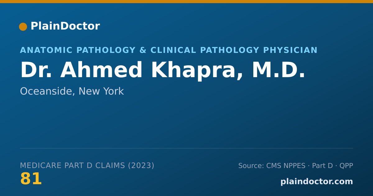 Shareable card for Ahmed Khapra, M.D. - Anatomic Pathology & Clinical Pathology Physician, Oceanside, NY