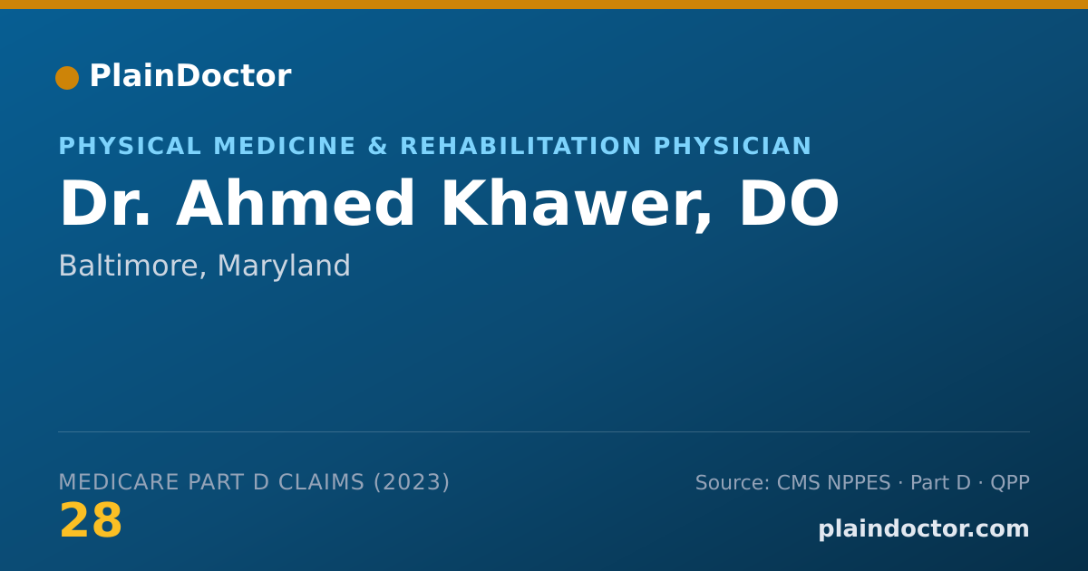 Shareable card for Ahmed Khawer, DO - Physical Medicine & Rehabilitation Physician, Baltimore, MD