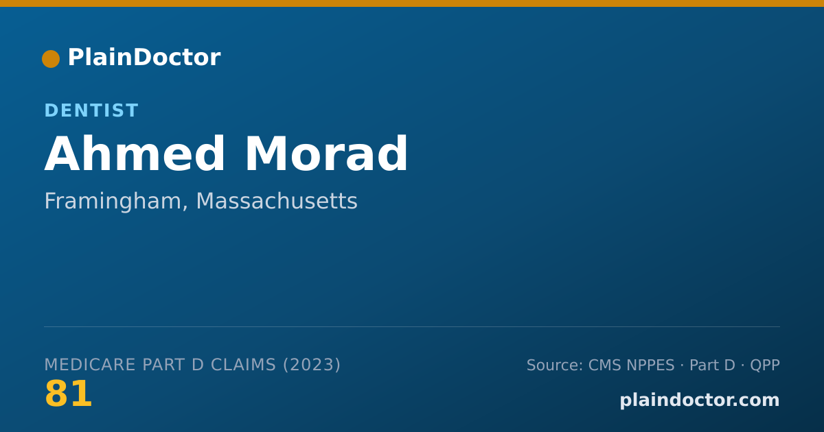 Shareable card for Ahmed Morad - Dentist, Framingham, MA