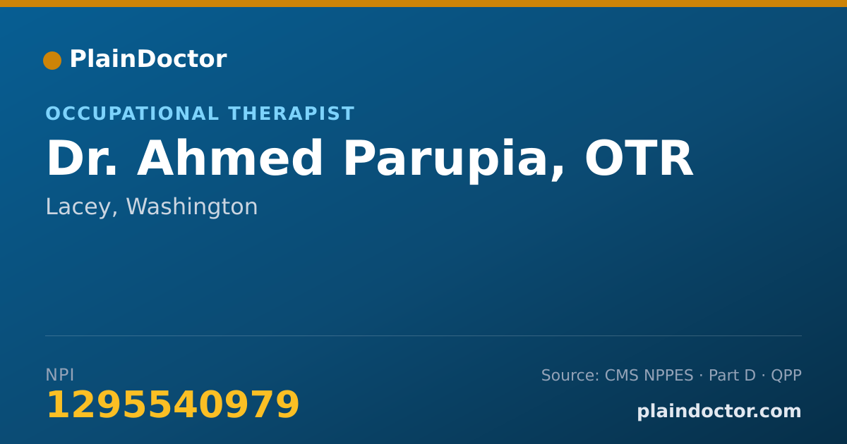 Shareable card for Ahmed Parupia, OTR - Occupational Therapist, Lacey, WA
