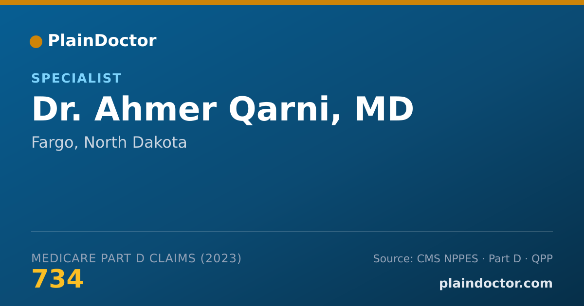 Shareable card for Ahmer Qarni, MD - Specialist, Fargo, ND