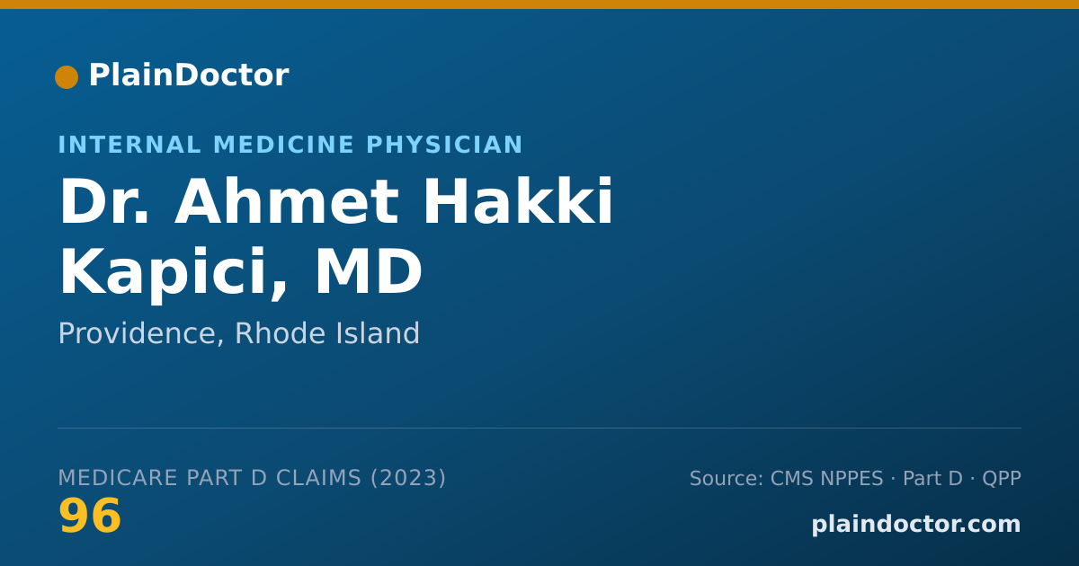 Shareable card for Ahmet Hakki Kapici, MD - Internal Medicine Physician, Providence, RI