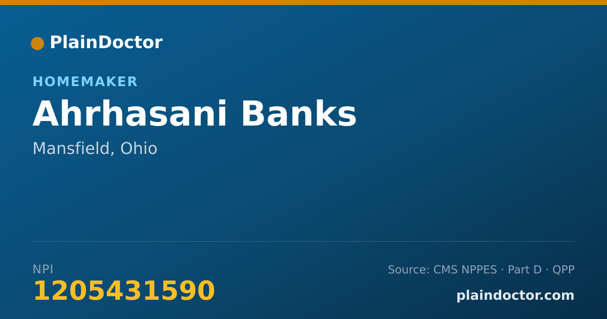 Shareable card for Ahrhasani Banks - Homemaker, Mansfield, OH