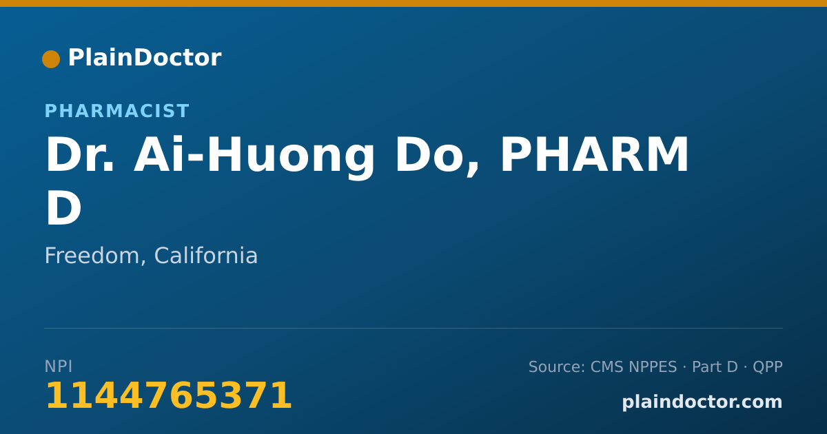 Shareable card for Ai-Huong Do, PHARM D - Pharmacist, Freedom, CA