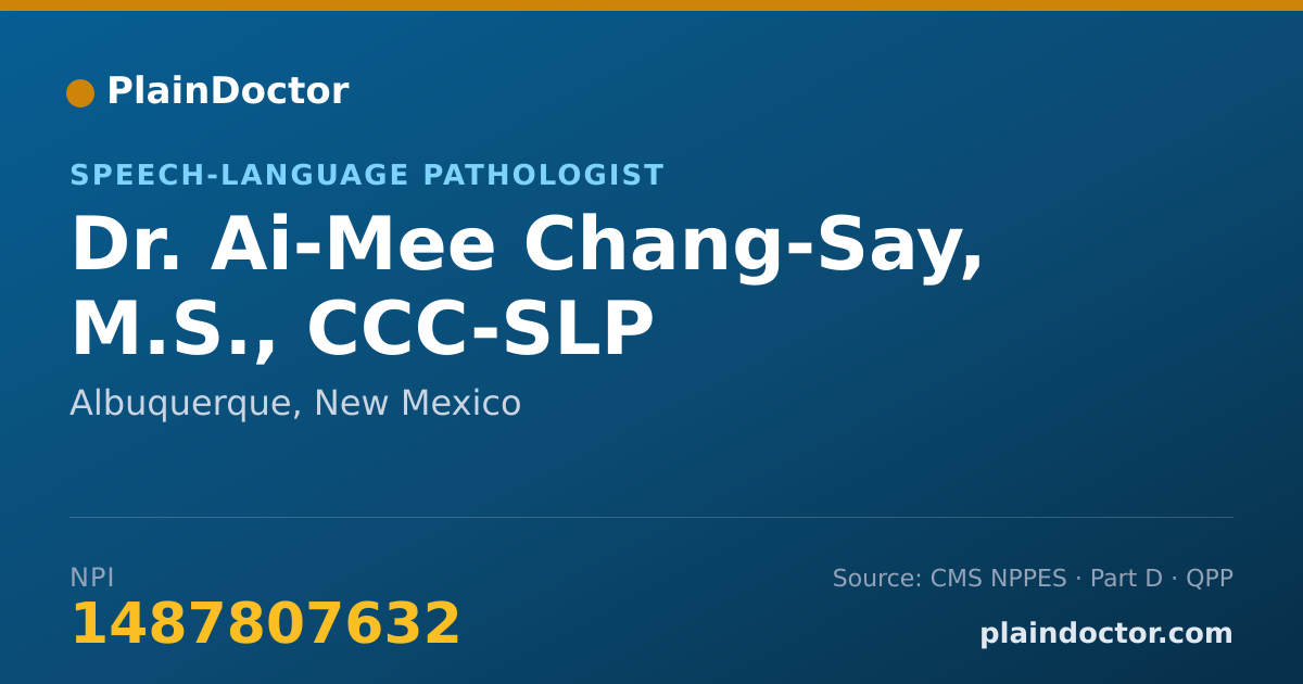 Shareable card for Ai-Mee Chang-Say, M.S., CCC-SLP - Speech-Language Pathologist, Albuquerque, NM