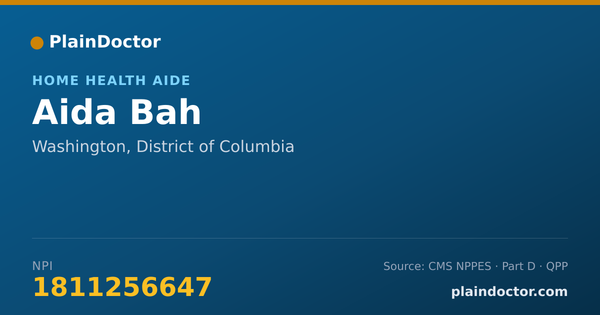 Shareable card for Aida Bah - Home Health Aide, Washington, DC