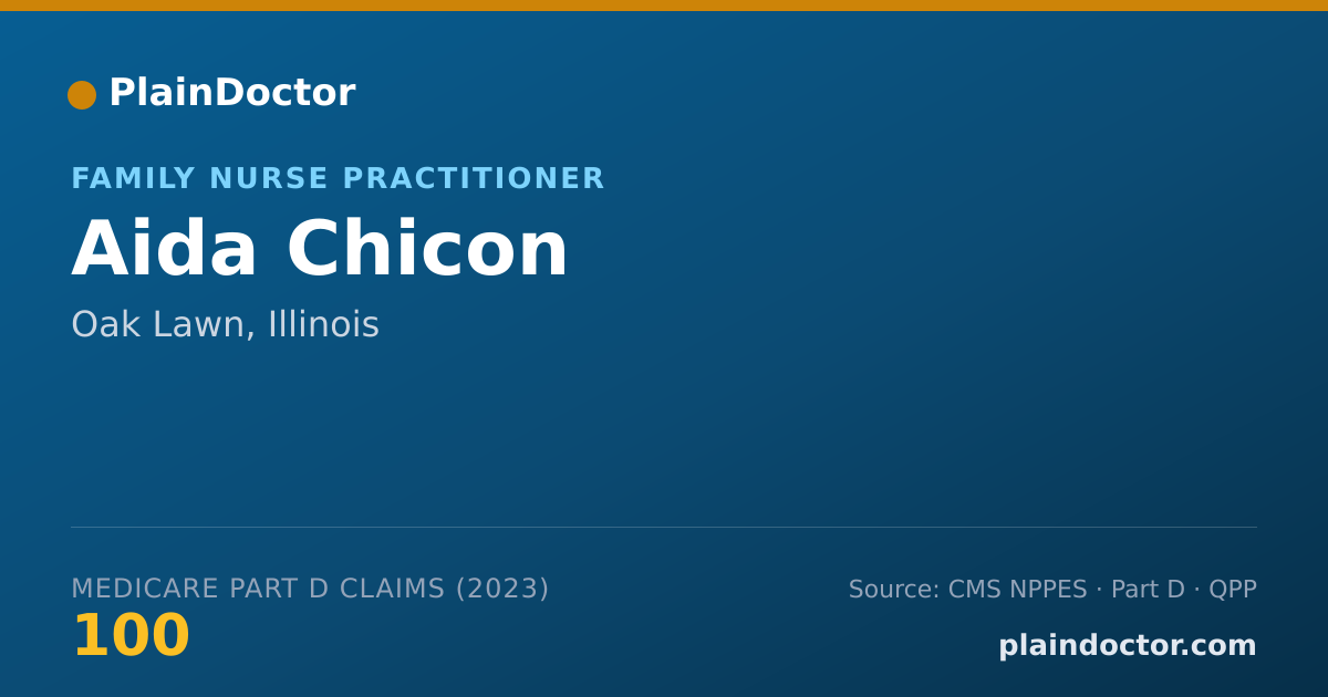 Shareable card for Aida Chicon - Family Nurse Practitioner, Oak Lawn, IL