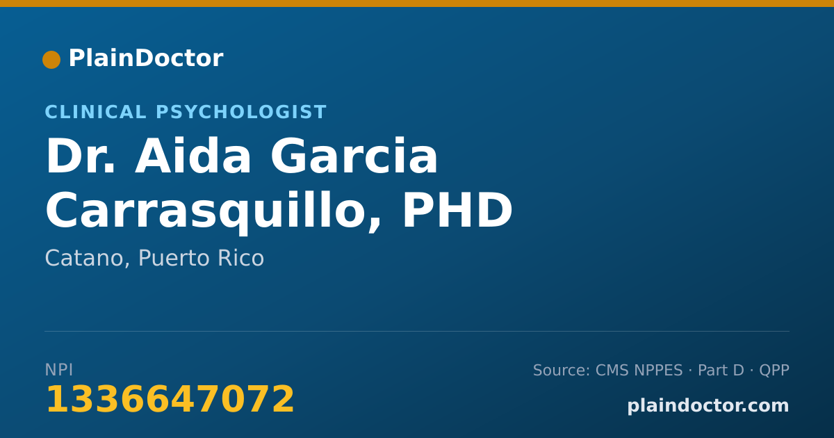 Shareable card for Aida Garcia Carrasquillo, PHD - Clinical Psychologist, Catano, PR