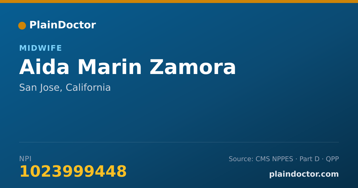 Shareable card for Aida Marin Zamora - Midwife, San Jose, CA