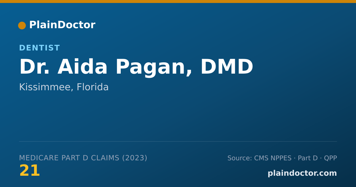 Shareable card for Aida Pagan, DMD - Dentist, Kissimmee, FL